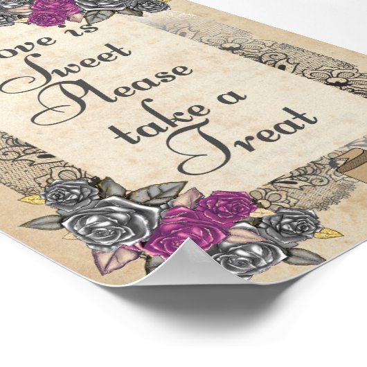 Zeichen für rustikale Gastgeschenk Hochzeit Poster (Ecke)