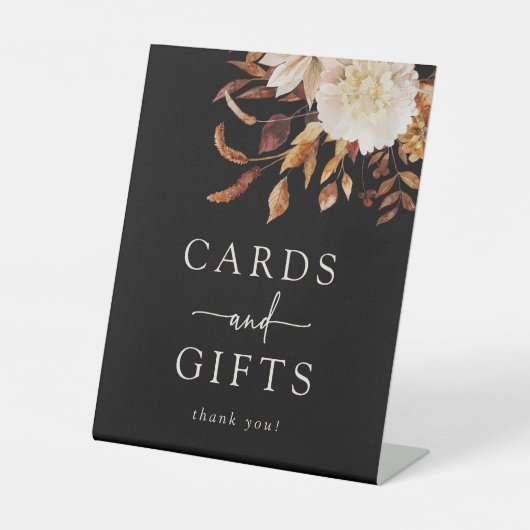 Zeichen für schwarze Herbstkarten Sockelschild (Vorderseite)