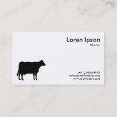 Zeichen für schwarze und weiße Kuh Visitenkarte (Rückseite)