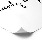 Zeichen für schwarze und weiße Skripte Poster (Ecke)