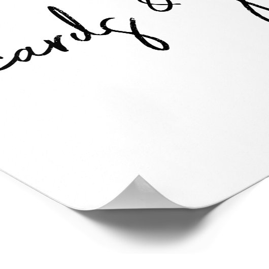 Zeichen für schwarze und weiße Skripte Poster (Ecke)