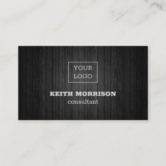Zeichen für schwarzes Holz und Logo Visitenkarte (Vorderseite)