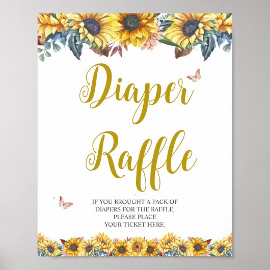 Zeichen für Sonnenblumen Poster (Vorne)