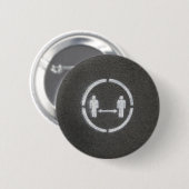 Zeichen für soziale Distanzierung Button (Vorne & Hinten)