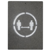 Zeichen für soziale Distanzierung Klemmbrett (Rückseite)