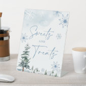 Zeichen für Süßigkeiten und Leckereien, blaues Tab Sockelschild (In SItu)