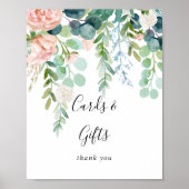 Zeichen für tropische Blumenkarten Poster (Vorne)