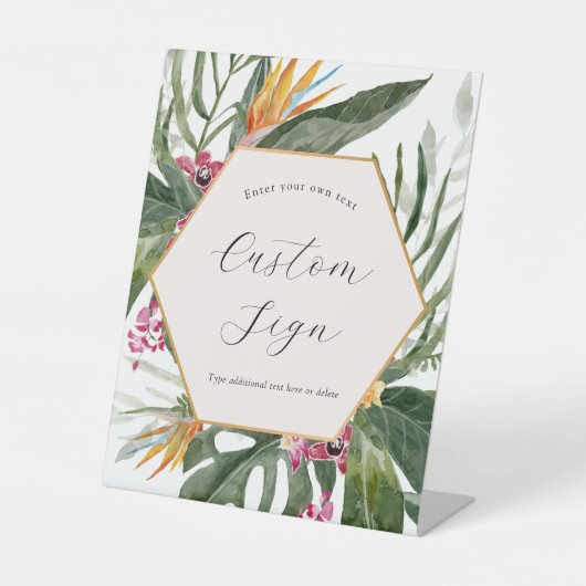 Zeichen für tropischen, benutzerdefinierten Text Sockelschild (Vorderseite)