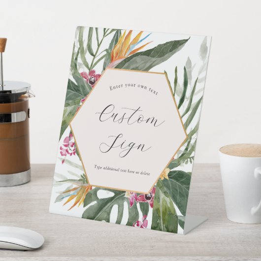 Zeichen für tropischen, benutzerdefinierten Text Sockelschild (In SItu)