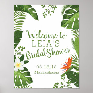 Zeichen für tropisches hawaiianisches Brautparty Poster