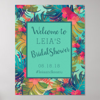 Zeichen für tropisches hawaiianisches Brautparty Poster