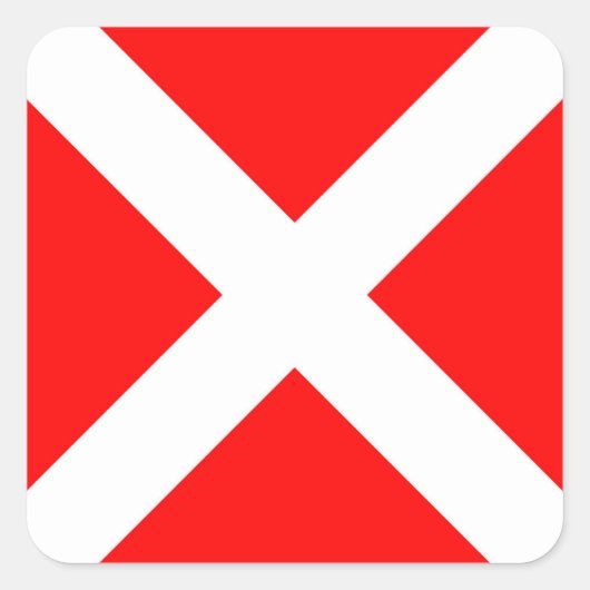 Zeichen für vier nautische Alphabete Quadratischer Aufkleber (Vorderseite)