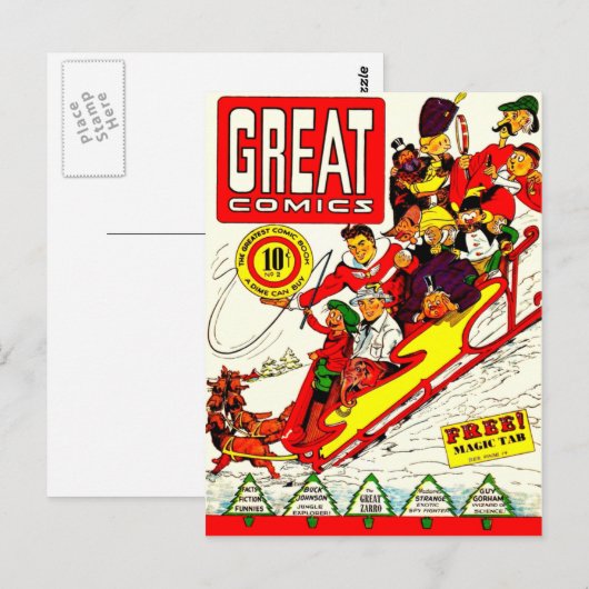 Zeichen für Vintages Comic Postkarte (Vorne/Hinten)