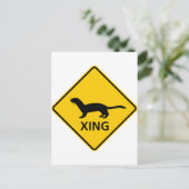 Zeichen für Weasel/Frettchen Postkarte (Stehend Vorderseite)