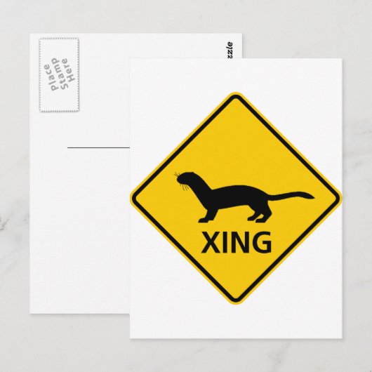 Zeichen für Weasel/Frettchen Postkarte (Vorne/Hinten)