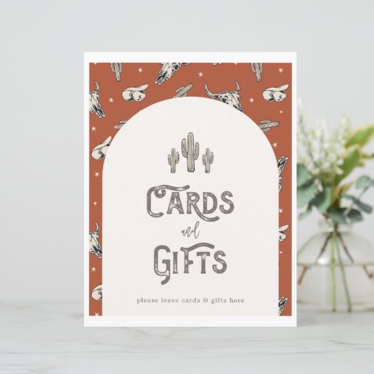 Zeichen für Wilde Westkarten und Geschenke (Stehend Vorderseite)