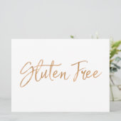 Zeichen "glutenfrei" | Stilvolle Goldene Rose Lett Einladung (Stehend Vorderseite)