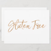 Zeichen "glutenfrei" | Stilvolle Goldene Rose Lett Einladung (Vorne/Hinten)