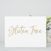 Zeichen "glutenfrei" | Stilvolle Goldhandschrift Einladung (Stehend Vorderseite)