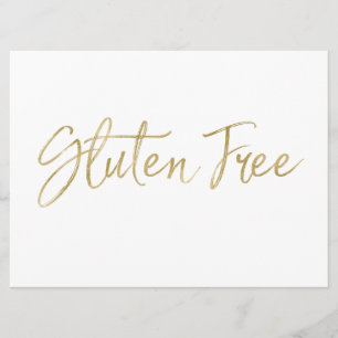 Zeichen "glutenfrei"   Stilvolle Goldhandschrift Einladung