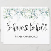 Zeichen haben und halten - Eukalyptus Hochzeit (Vorne/Hinten)