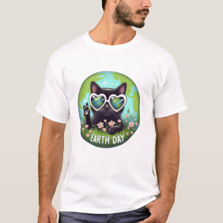 Zeichen Hand Schwarze Katze T-Shirt