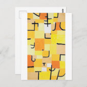 Zeichen in Gelb, Paul Klee Postkarte (Vorne/Hinten)