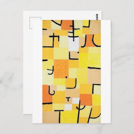 Zeichen in Gelb, Paul Klee Postkarte (Vorne/Hinten)