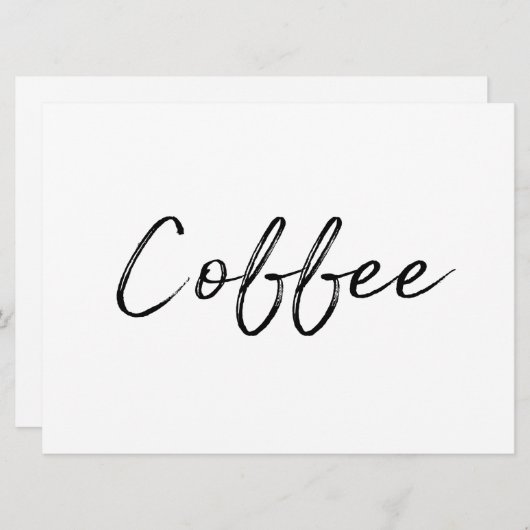 Zeichen "Kaffee" | Stilvolle Handschrift (Vorne/Hinten)