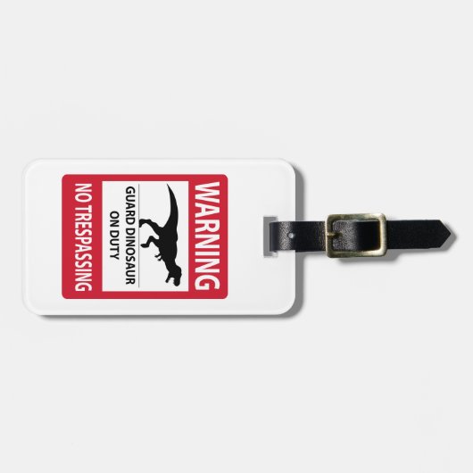 Zeichen "Kein Übertritt" (T-Rex) Gepäckanhänger (Vorderseite horizontal)