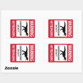 Zeichen "Kein Übertritt" (T-Rex) Rechteckiger Aufkleber (Blatt)