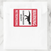 Zeichen "Kein Übertritt" (T-Rex) Rechteckiger Aufkleber (Tasche)