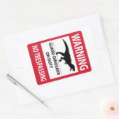 Zeichen "Kein Übertritt" (T-Rex) Rechteckiger Aufkleber (Umschlag)