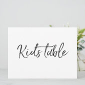 Zeichen "Kids Table" | Stilvolle Handschrift (Stehend Vorderseite)