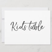 Zeichen "Kids Table" | Stilvolle Handschrift (Vorderseite)
