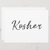Zeichen "Kosher" | Stilvolle Handschrift (Vorne/Hinten)