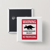 Zeichen "No Trespassing" (Triceratops) Button (Vorne & Hinten)