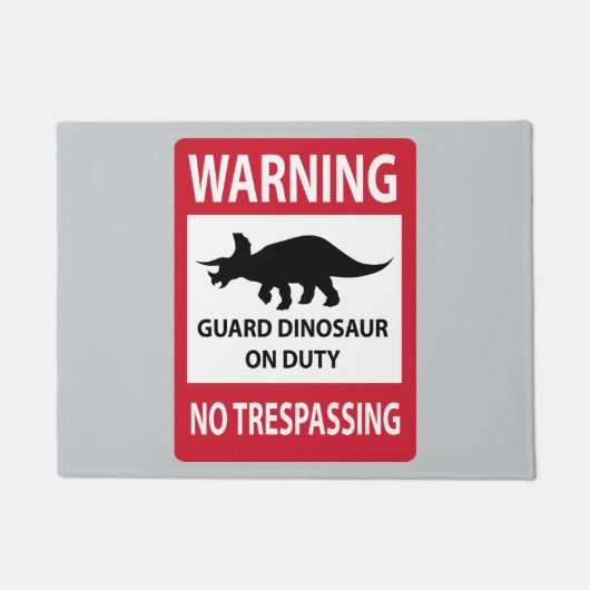 Zeichen "No Trespassing" (Triceratops) Fußmatte (Vorderseite)