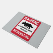 Zeichen "No Trespassing" (Triceratops) Fußmatte (Schrägansicht)