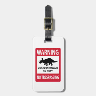 Zeichen "No Trespassing" (Triceratops) Gepäckanhänger