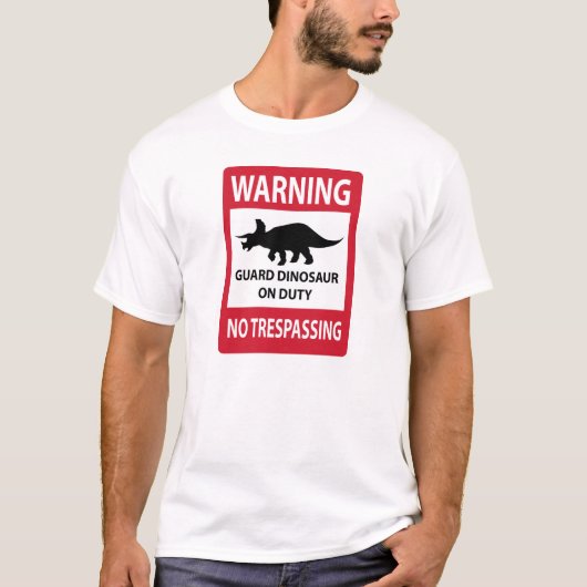 Zeichen "No Trespassing" (Triceratops) T-Shirt (Vorderseite)