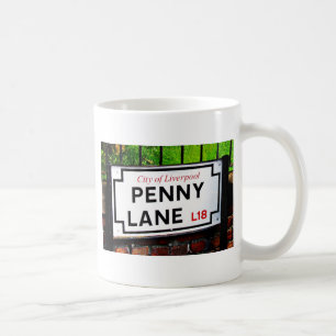 Zeichen Pennyweg Liverpools England Kaffeetasse