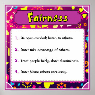 Zeichen-Plakate, Fairness - 4 von 6 Poster
