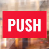 Zeichen "PUSH", rot/weiß oder Ihre Nachricht Fensteraufkleber (Blatt 2)