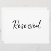 Zeichen "Reserviert" | Stilvolle Handschrift Einladung (Vorne/Hinten)