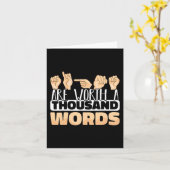 Zeichen sind mehr als tausend Worte ASL American S Karte (Gelbe Blume)