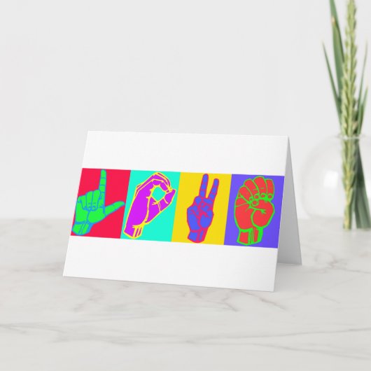 Zeichen-Sprachen-LIEBE Feiertagskarte (Vorderseite)