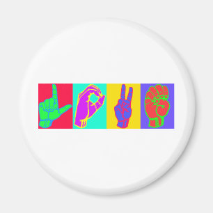 Zeichen-Sprachen-LIEBE Magnet