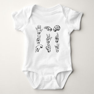 Zeichen-Sprachsymbole Baby Strampler