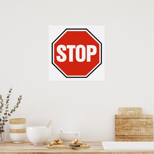 Zeichen "STOP" Poster (Küche)
